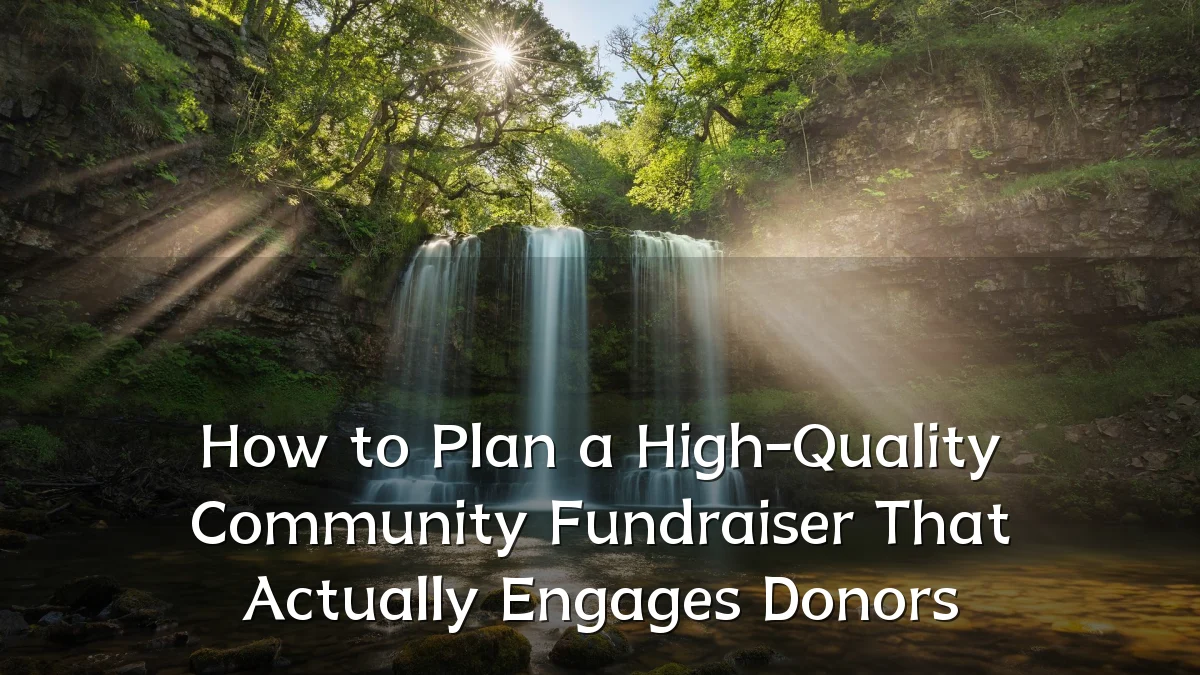 How to Plan a High-Quality Community Fundraiser That Actually Engages Donors