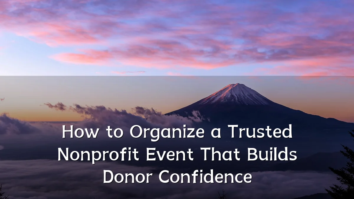 How to Organize a Trusted Nonprofit Event That Builds Donor Confidence