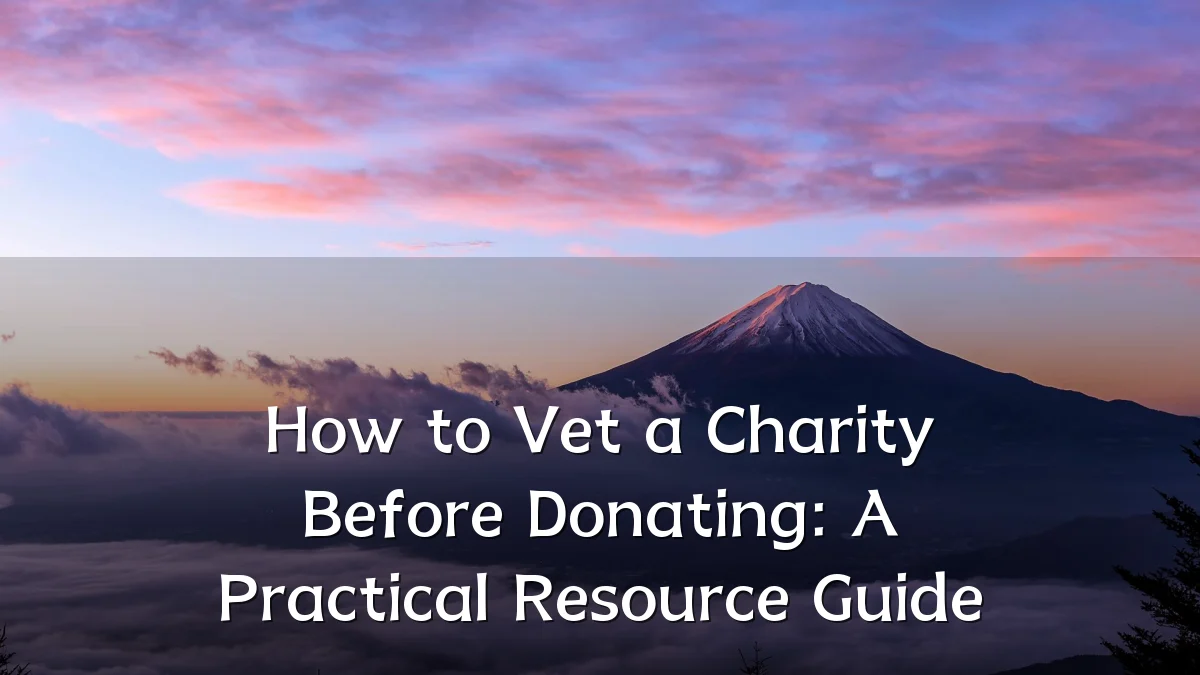 How to Vet a Charity Before Donating: A Practical Resource Guide