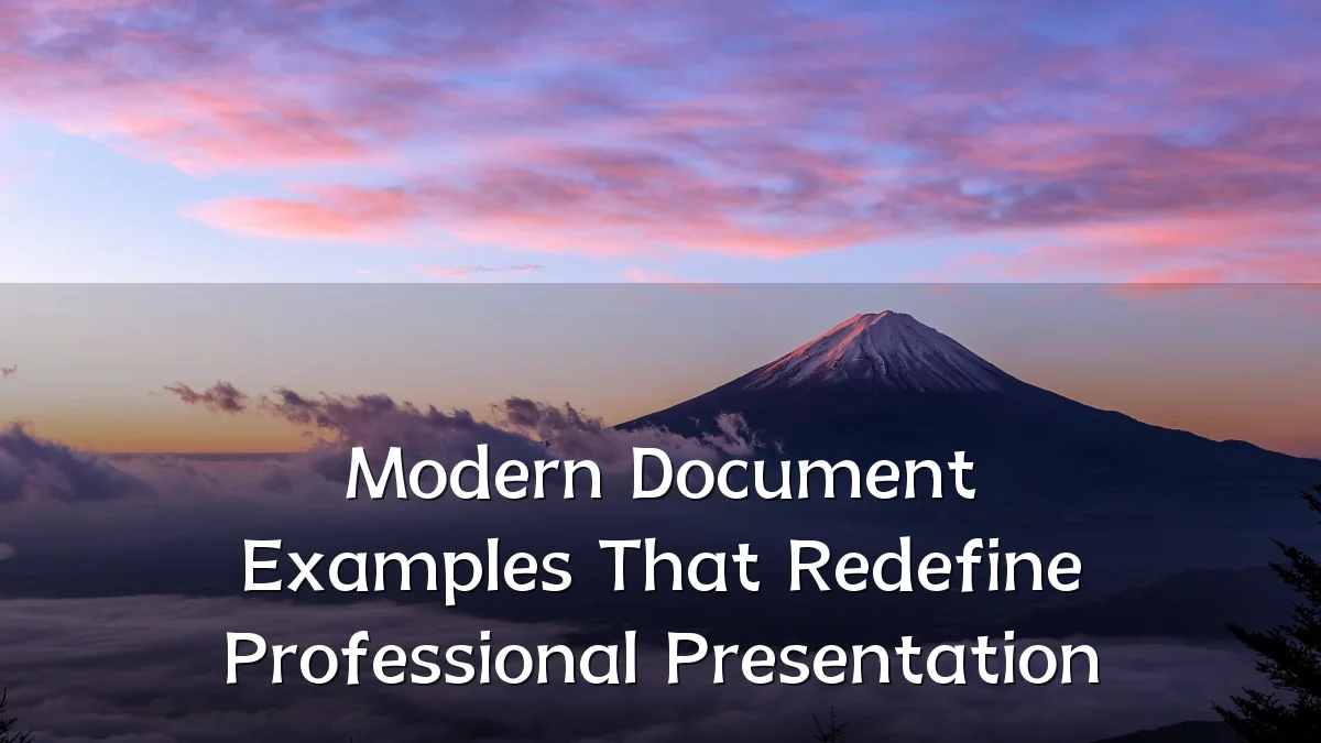 Modern Document Examples That Redefine Professional Presentation