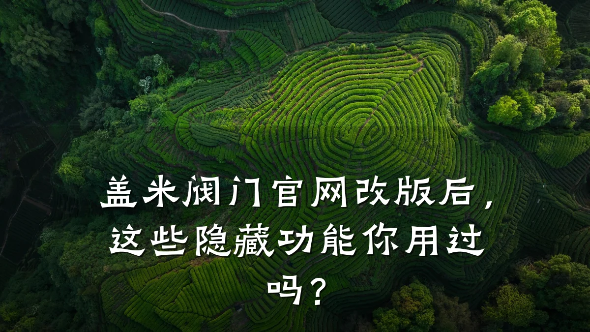 盖米阀门官网改版后，这些隐藏功能你用过吗？